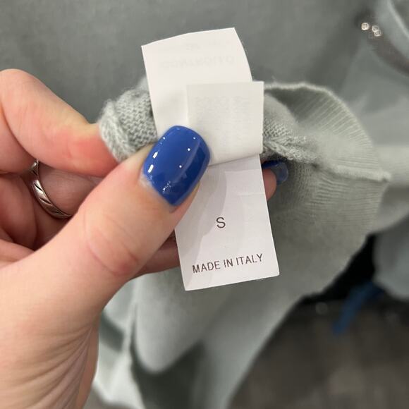 $995 Brunello Cucinelli Sage Teal Cashmere V-Neck Pullover Sweater size Small - Picture 10 of 10